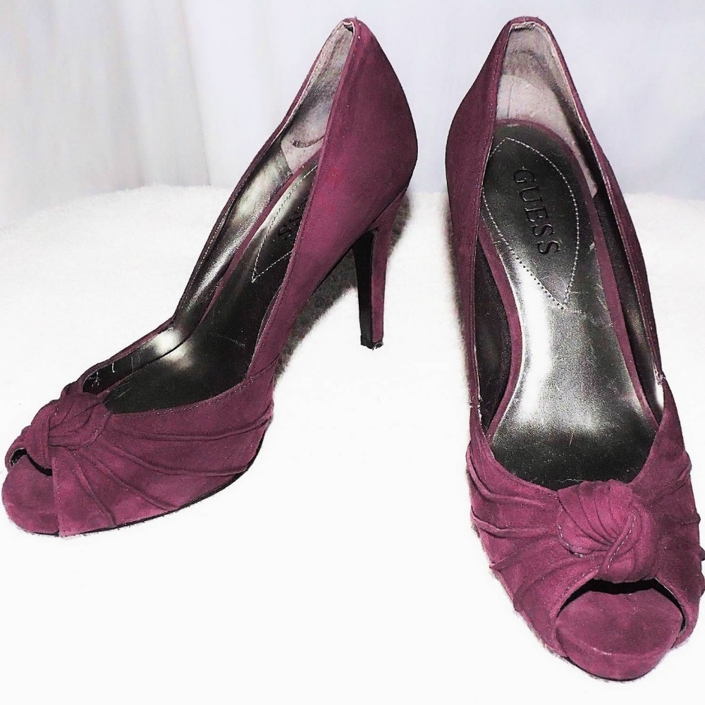 Guess Burgundy Heels 8.5 Good Condition